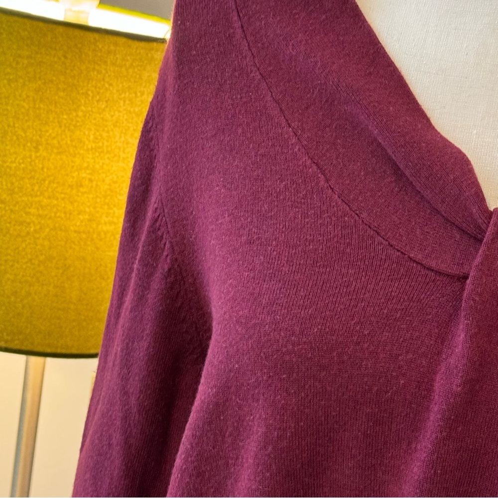 Lane Bryant Beautiful deep wine color 3/4 sleeves Sweater size 18/20 - Picture 7 of 7